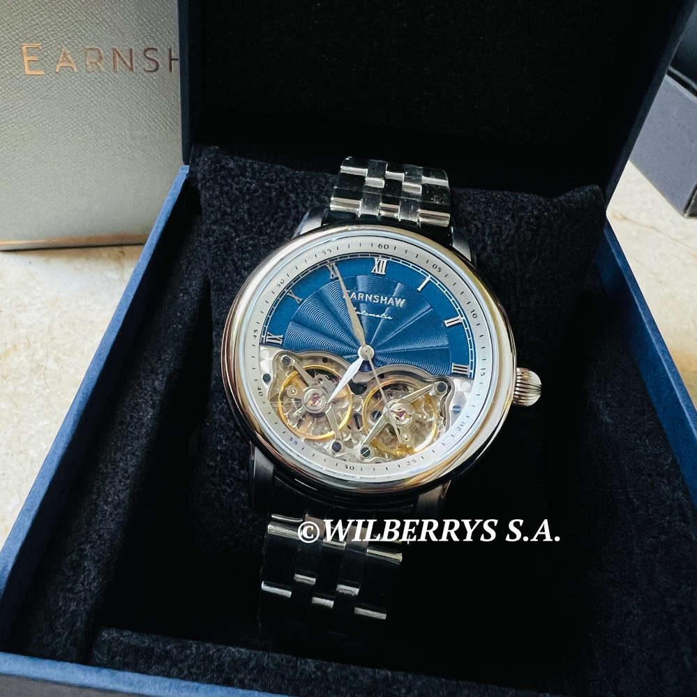 ***must see*** rrp: R11,500.00 THOMAS EARNSHAW AUTOMATIC DOUBLE BARREL OPEN HEART Reef Blue Watch