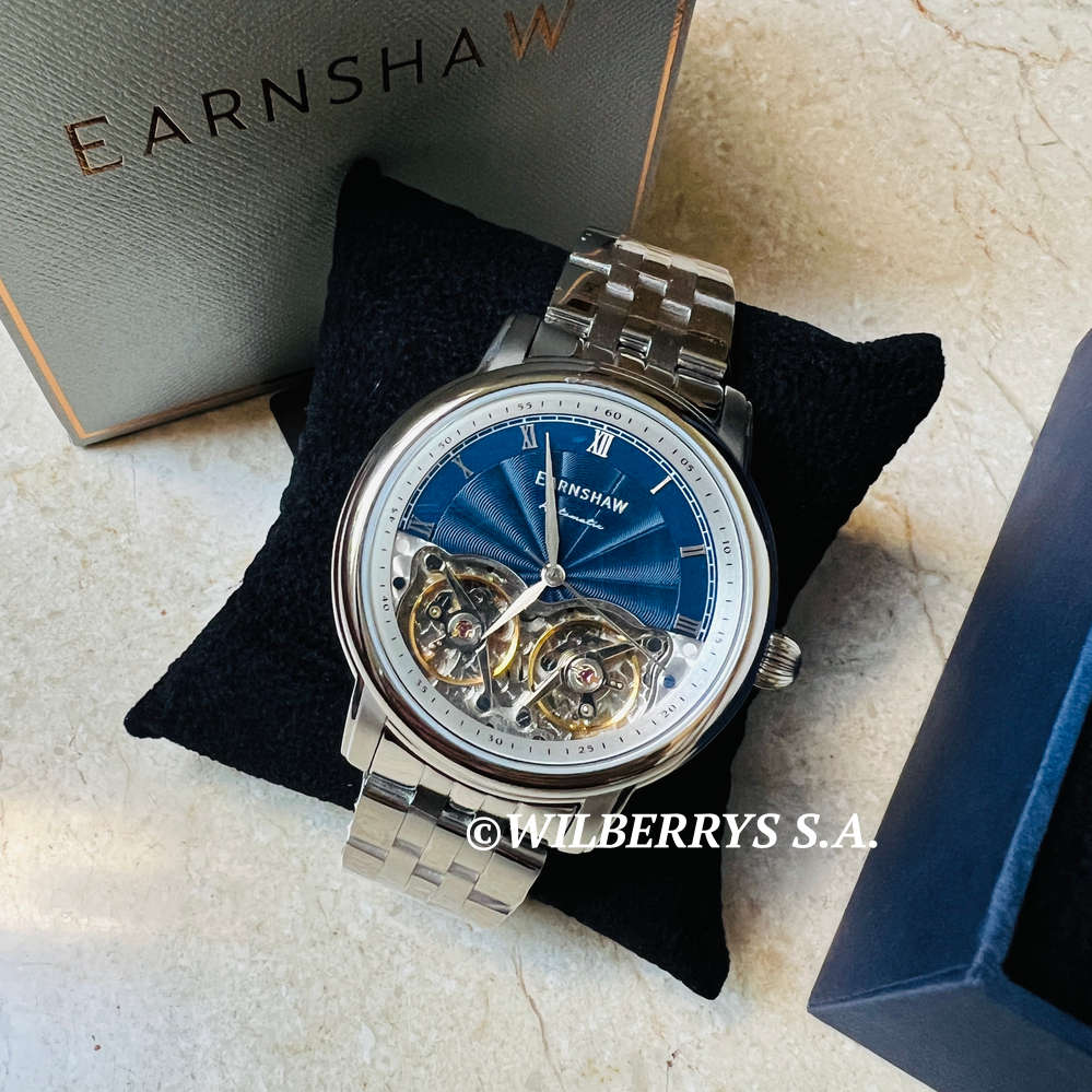 ***must see*** rrp: R11,500.00 THOMAS EARNSHAW AUTOMATIC DOUBLE BARREL OPEN HEART Reef Blue Watch