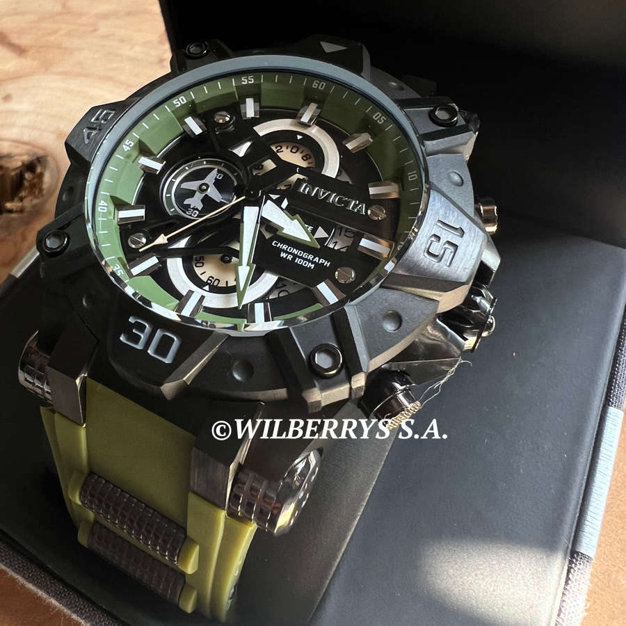 wow!! rrp R8,999.00 INVICTA Men`s Pilot DOOMSDAY II 52mm Army Green/Black Chronograph Watch NEW