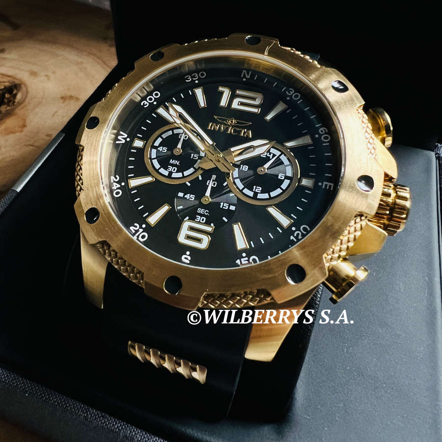 INVICTA Special Forces 18k Gold Plated and Silicon Chronograph Watch NEW