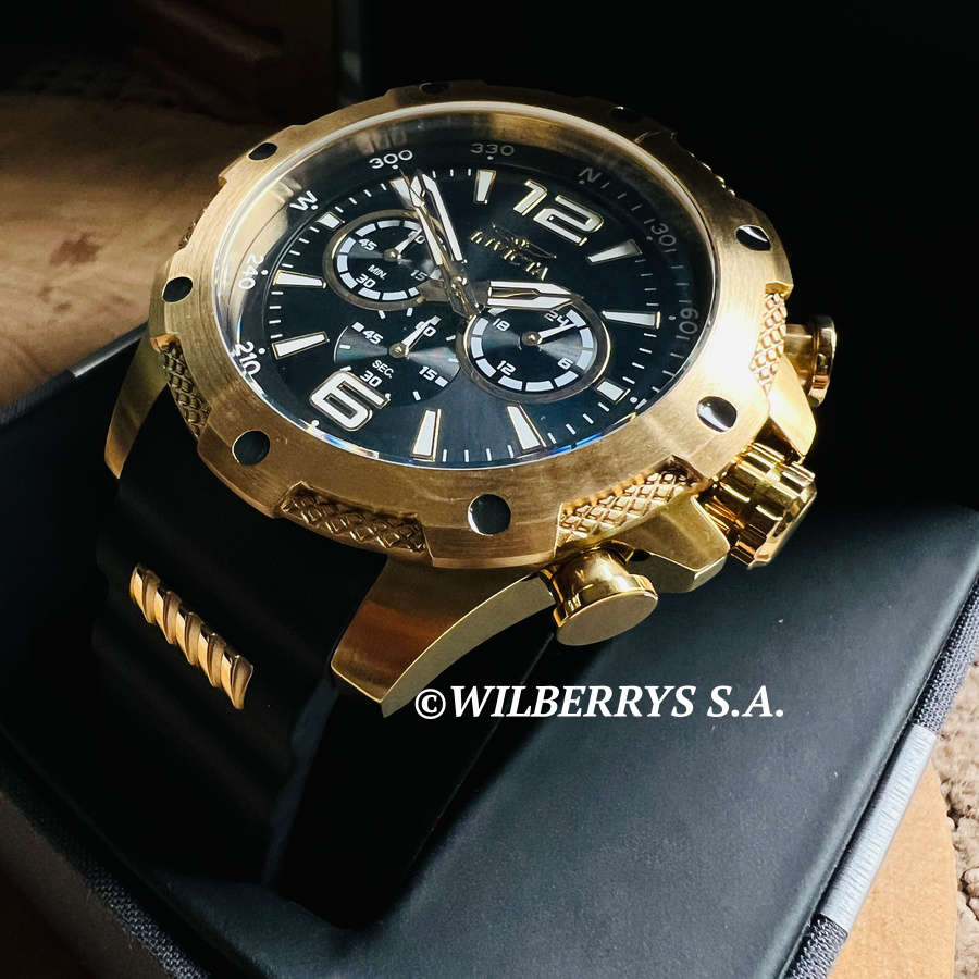 INVICTA Special Forces 18k Gold Plated and Silicon Chronograph Watch NEW