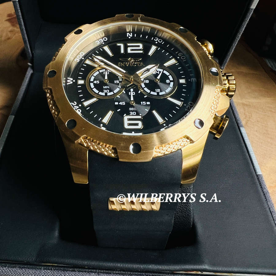 INVICTA Special Forces 18k Gold Plated and Silicon Chronograph Watch NEW
