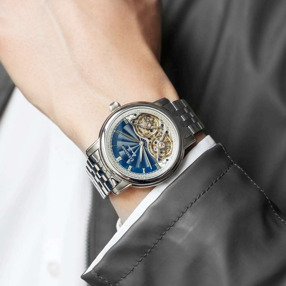 ***must see*** rrp: R11,500.00 THOMAS EARNSHAW AUTOMATIC DOUBLE BARREL OPEN HEART Reef Blue Watch