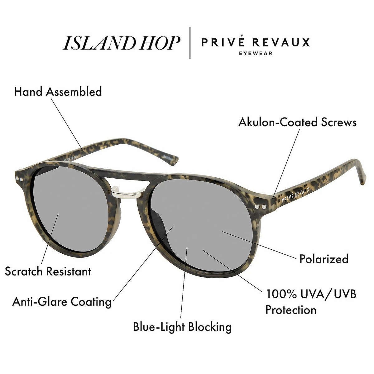 late entry!! PRIVE REVAUX UNISEX  iSLAND hop Translucent Sunglasses *GENUINE*