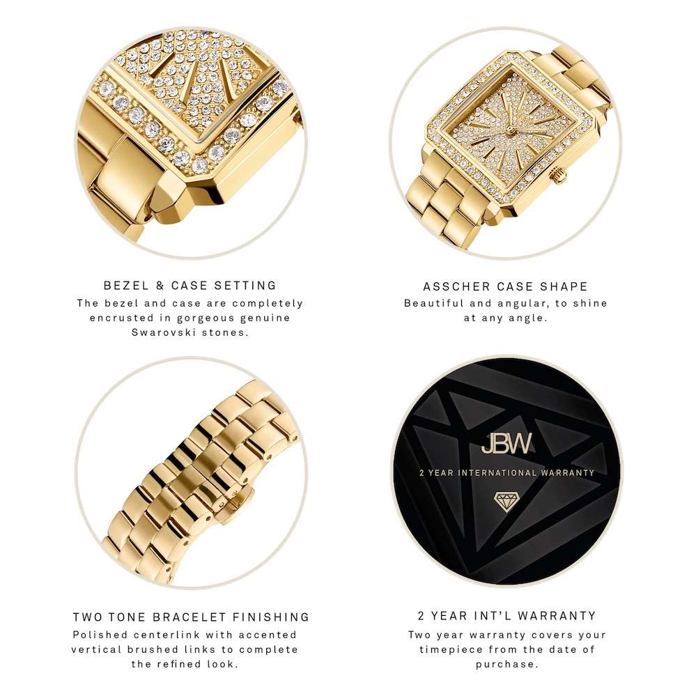 **real diamonds** R12,999.00 JBW WOMEN`S Cristal 28 18k Gold Plated 12 DIAMONDS, 303 SWAROVSKI