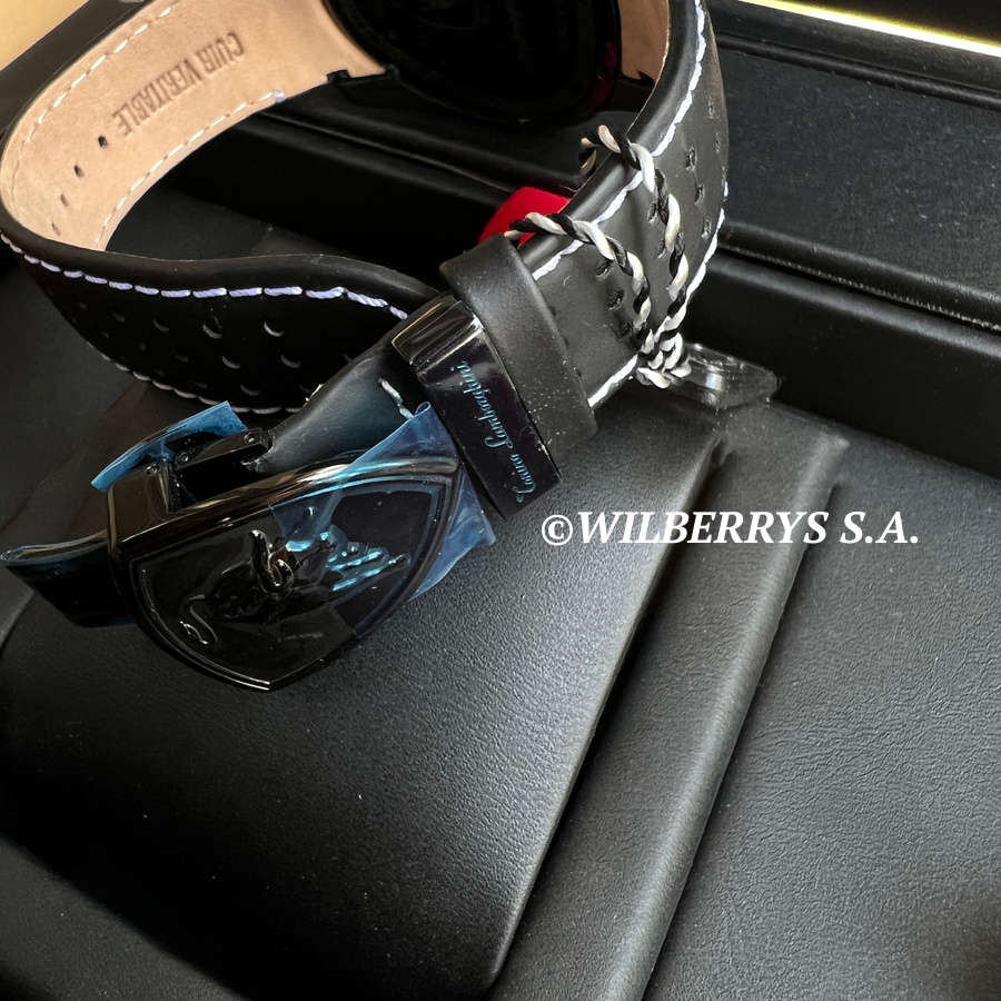 rrp R35,000.00 Tonino Lamborghini Men`s SPYDER BLACK/WHITE Chrono Watch NEW 100% GENUINE