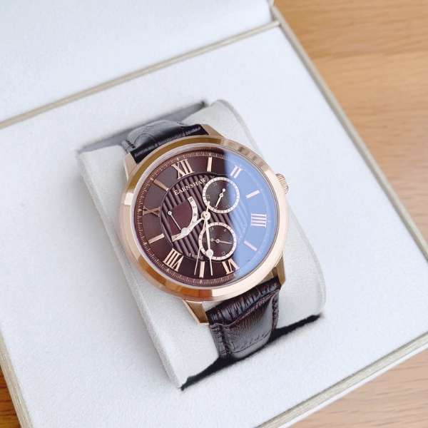 ***must see*** rrp: R6,500.00 THOMAS EARNSHAW Men`s DOUBLE RETROGRADE  COGNAC SWEEP SEC WATCH NEW