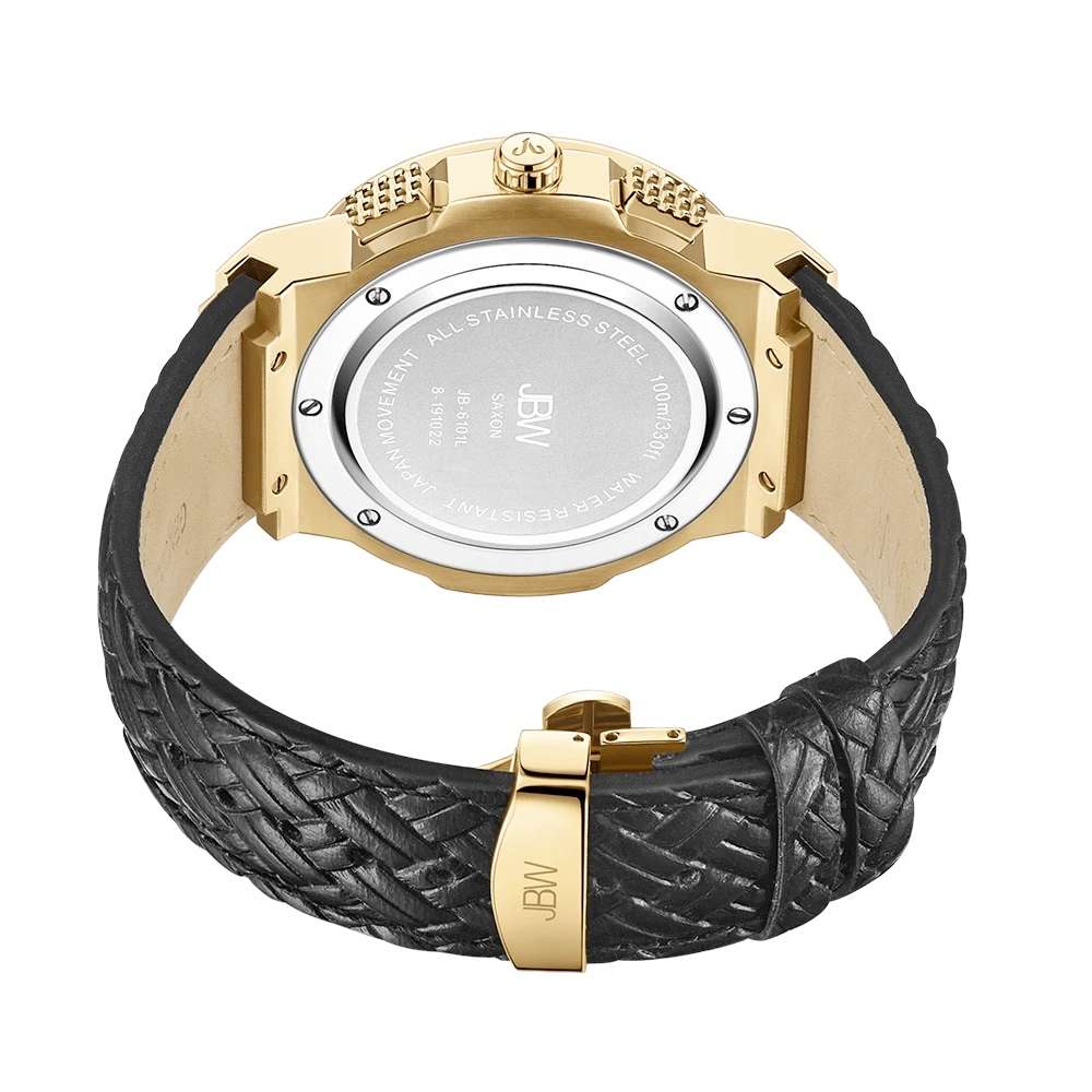 **real diamonds** R12,999.00 JBW MEN`S Saxon 18k Gold Plated 16 DIAMONDS Chrono Watch