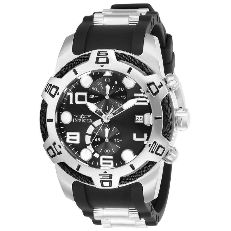 omg!! rrp R8,999.00 INVICTA Men`s Bolt AVENGER Cable 50mm Black Silicone Infused Chronograph Watch