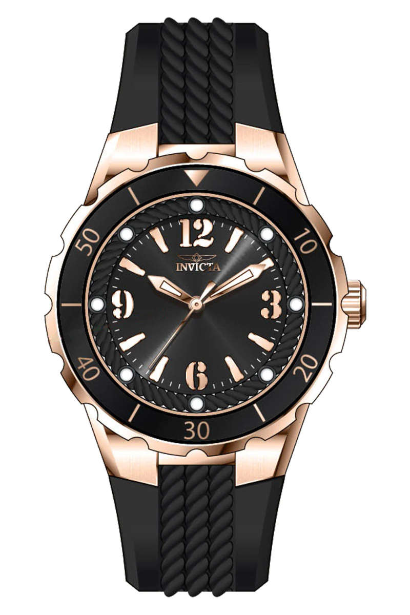 **beautiful** R5,999.00 INVICTA Womens SPORT Black Rose Gold Silicone Watch BRAND NEW