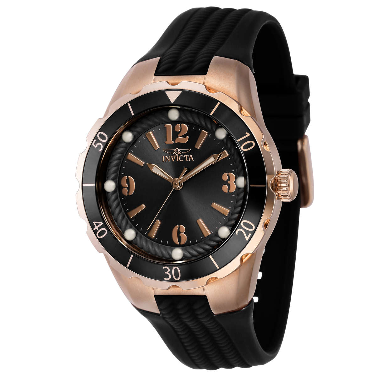 **beautiful** R5,999.00 INVICTA Womens SPORT Black Rose Gold Silicone Watch BRAND NEW
