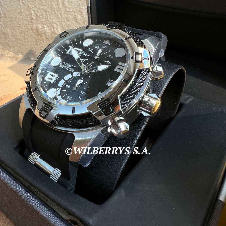 omg!! rrp R8,999.00 INVICTA Men`s Bolt AVENGER Cable 50mm Black Silicone Infused Chronograph Watch
