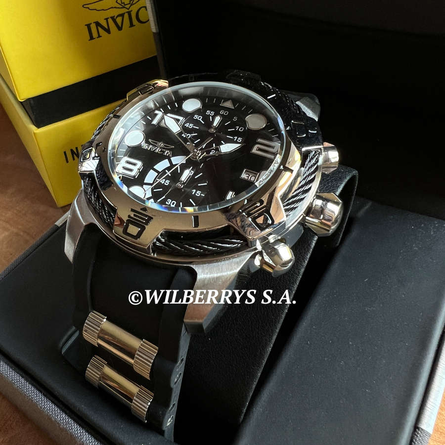 omg!! rrp R8,999.00 INVICTA Men`s Bolt AVENGER Cable 50mm Black Silicone Infused Chronograph Watch