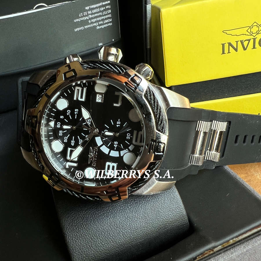 omg!! rrp R8,999.00 INVICTA Men`s Bolt AVENGER Cable 50mm Black Silicone Infused Chronograph Watch