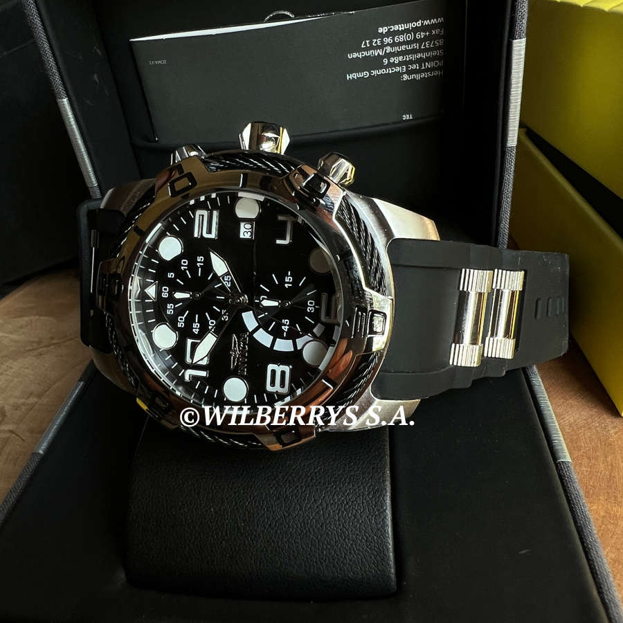 omg!! rrp R8,999.00 INVICTA Men`s Bolt AVENGER Cable 50mm Black Silicone Infused Chronograph Watch
