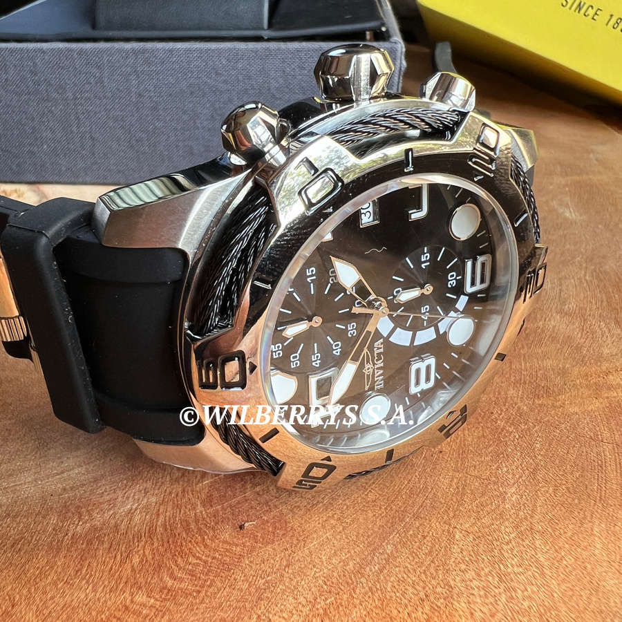 omg!! rrp R8,999.00 INVICTA Men`s Bolt AVENGER Cable 50mm Black Silicone Infused Chronograph Watch