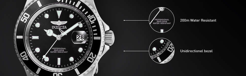 Retail: R6,999.00 INVICTA MEN`S 200M URCHIN SILVER / BLACK WATCH BRAND NEW