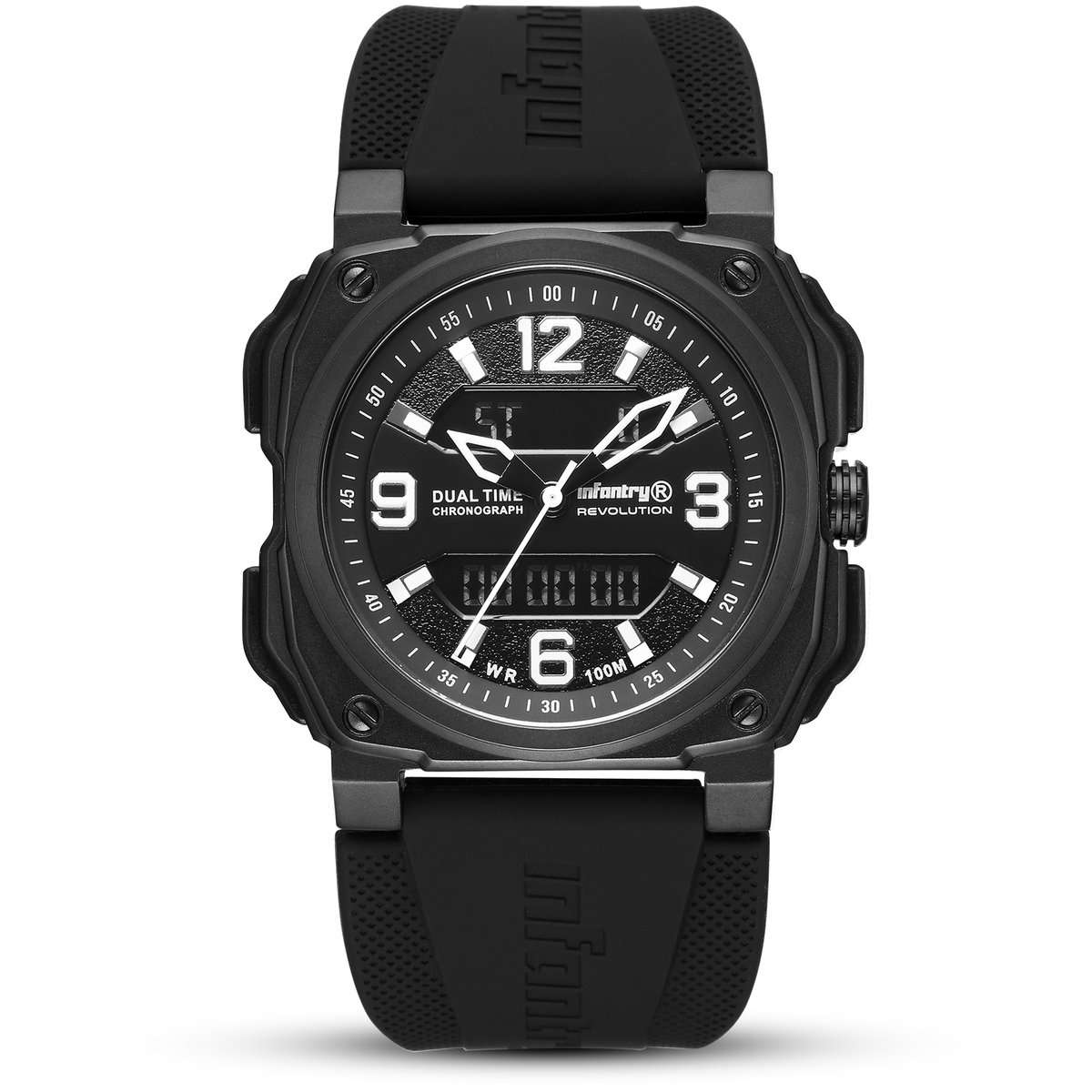 ***ultimate pilot watch** R10499.00 REVOLUTION® Men`s Desert Eagle 316L Black Dual Time Watch NEW