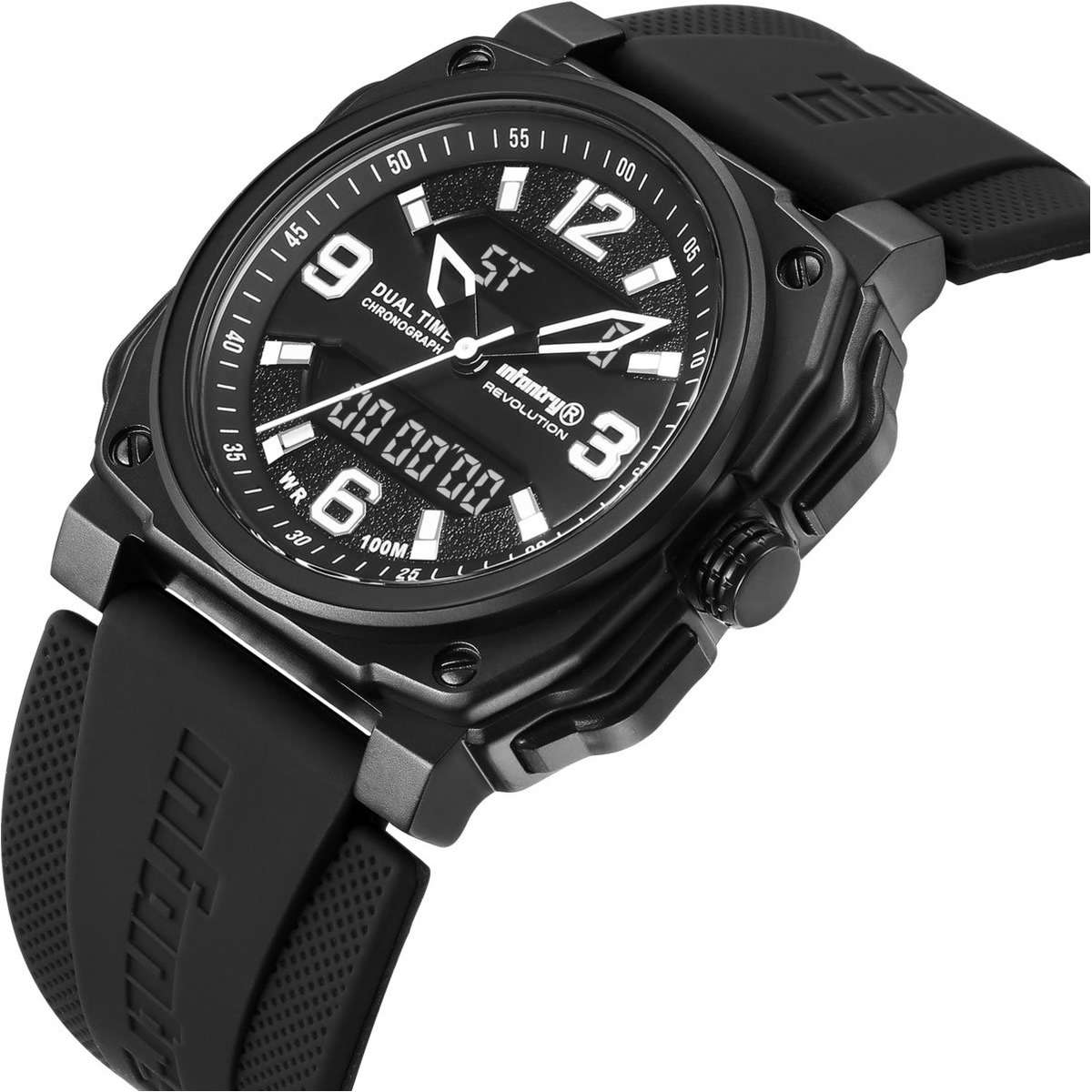 ***ultimate pilot watch** R10499.00 REVOLUTION® Men`s Desert Eagle 316L Black Dual Time Watch NEW