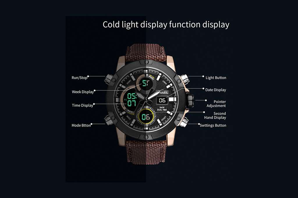 SMAEL Mens SHOCK PROOF EXPEDITION DUAL TIME Black Watch WATER RESISTANT **BRAND NEW**