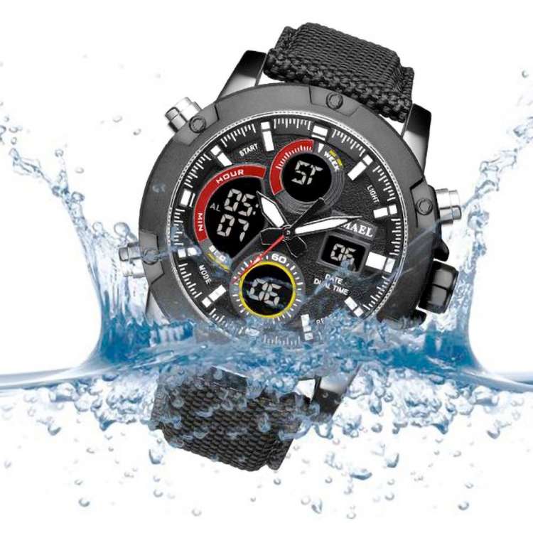 SMAEL Mens SHOCK PROOF EXPEDITION DUAL TIME Black Watch WATER RESISTANT **BRAND NEW**