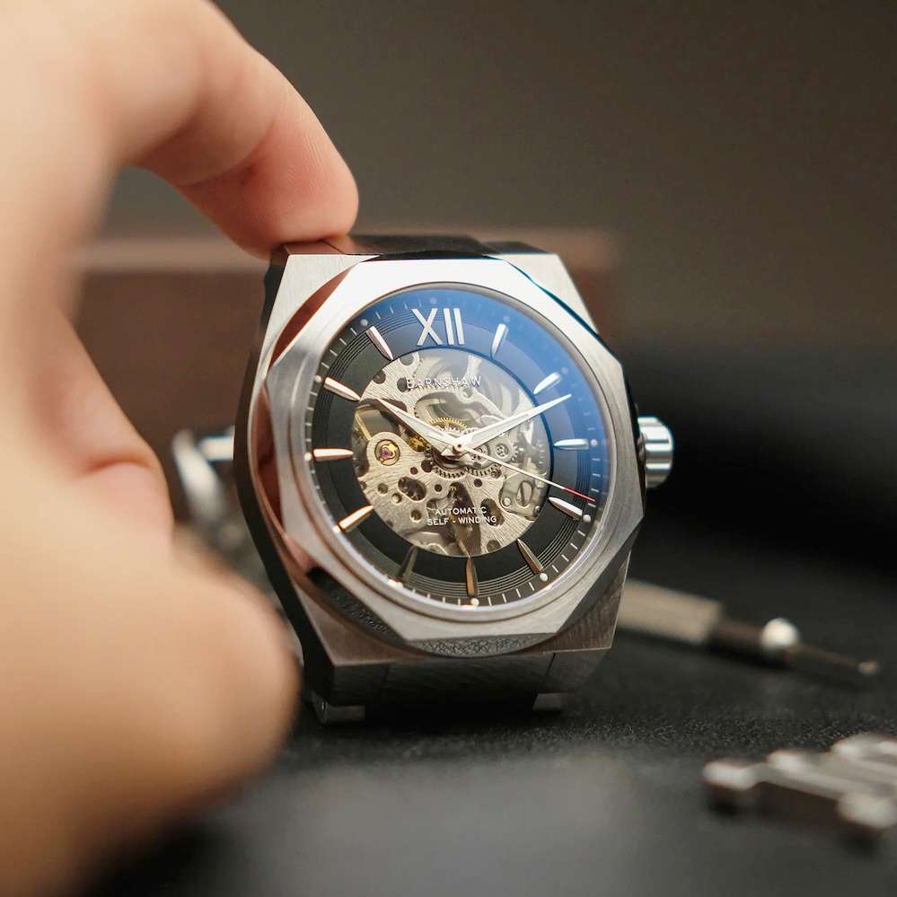 LOOK!! rip: R9,200.00 THOMAS EARNSHAW CLARK SKELETON AUTOMATIC Storm Black Watch