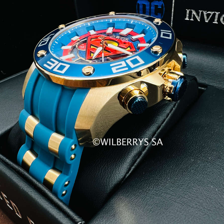 must SEE!! rrp: R9,999.00 INVICTA Mens DC Superman 18k plated Man of Steel 1/4000 18k Chrono Watch