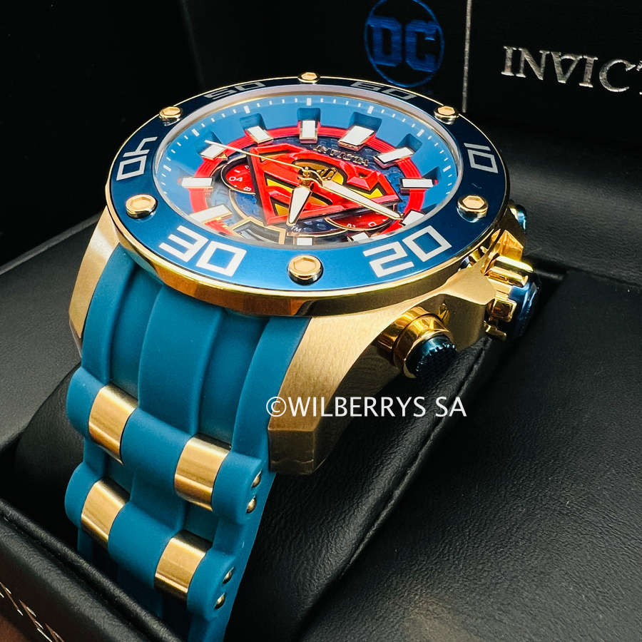 must SEE!! rrp: R9,999.00 INVICTA Mens DC Superman 18k plated Man of Steel 1/4000 18k Chrono Watch