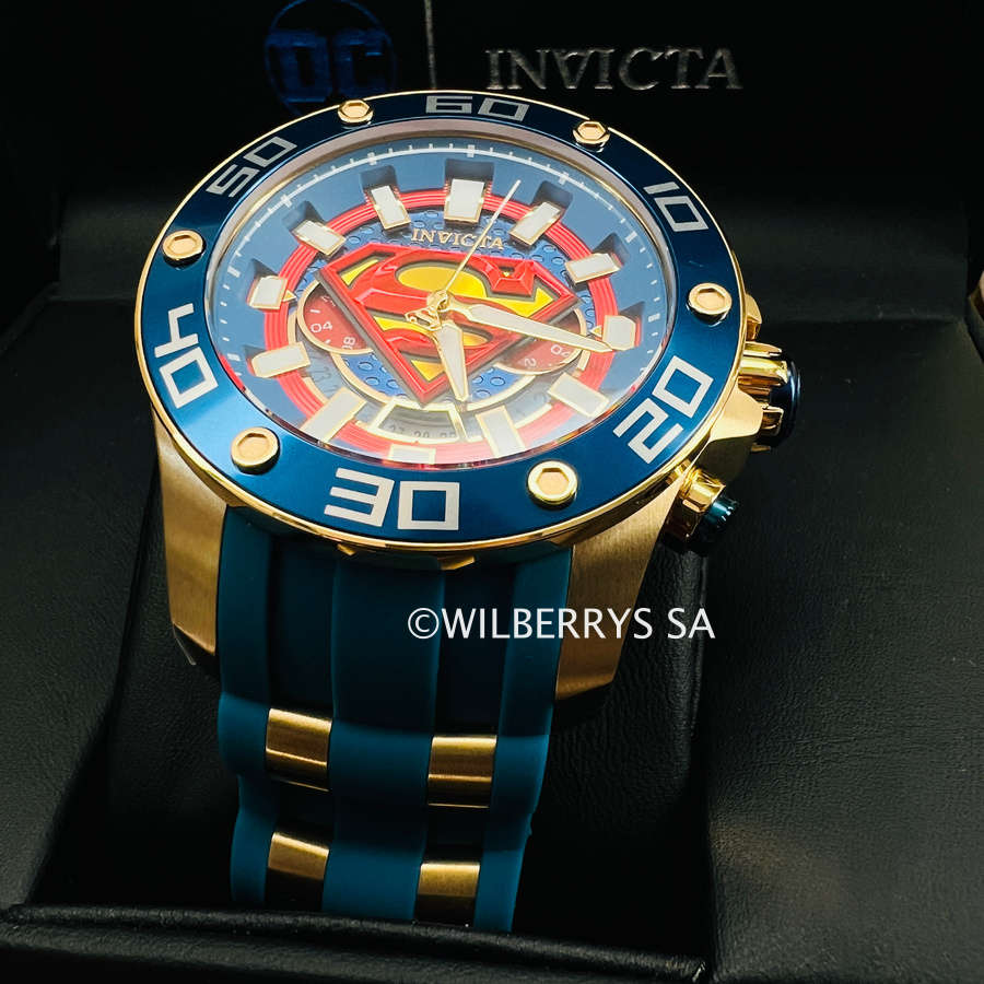 must SEE!! rrp: R9,999.00 INVICTA Mens DC Superman 18k plated Man of Steel 1/4000 18k Chrono Watch