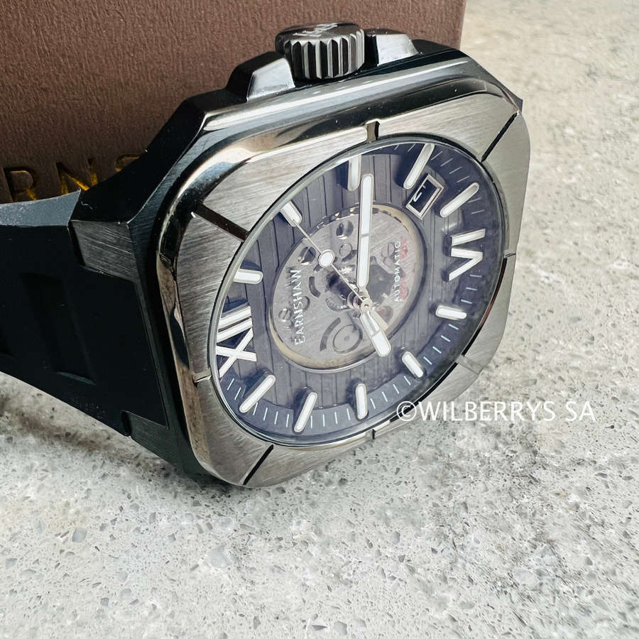 LOOK!! rip: R14,200.00 THOMAS EARNSHAW ARMOURY GRANDE OPEN HEART AUTOMATIC Storm Black Watch