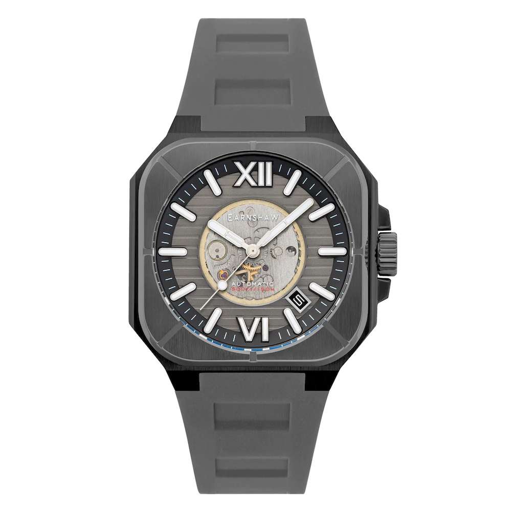 LOOK!! rip: R14,200.00 THOMAS EARNSHAW ARMOURY GRANDE OPEN HEART AUTOMATIC Storm Black Watch