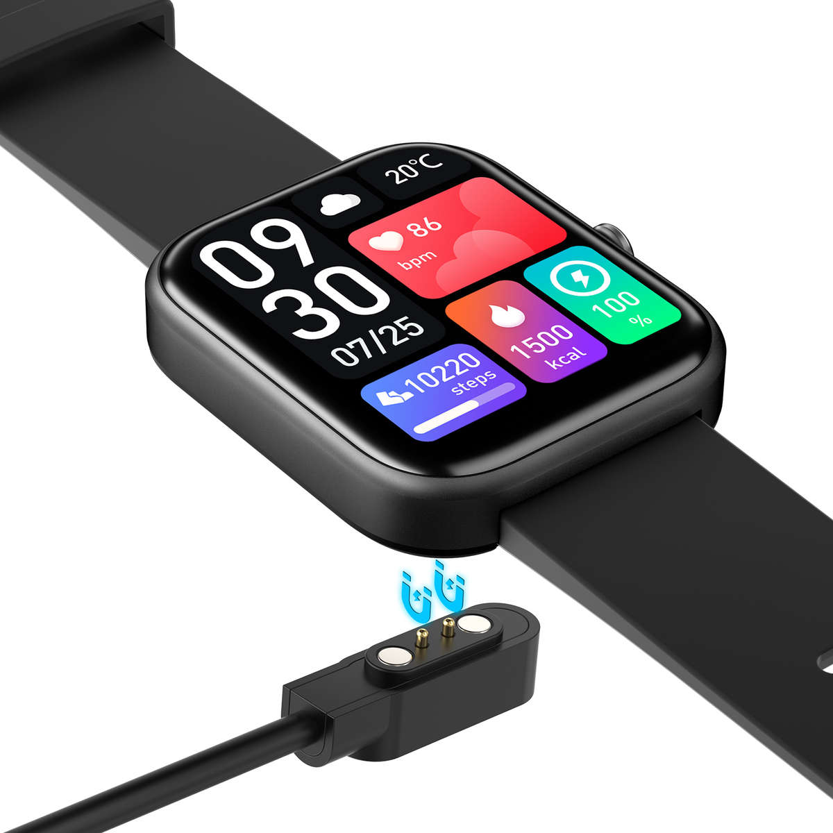 rrp: R2,500.00 T&F LONDON the TOMMI smart watch | Sugar, Bluetooth calling, health!! black/black