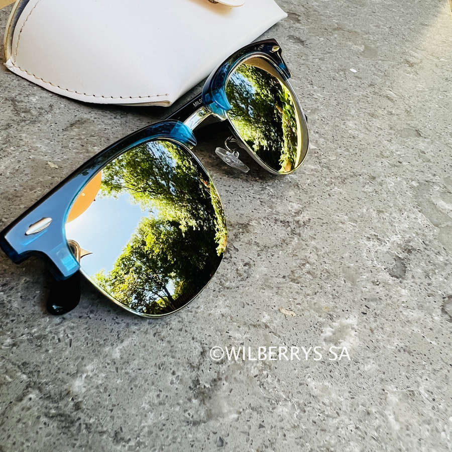 rrp R3999.00 AQUASWISS Mens Luxury Milo Blue Mirror Wayfarer Sunglasses **AUTHENTIC, NEW, HOT!!