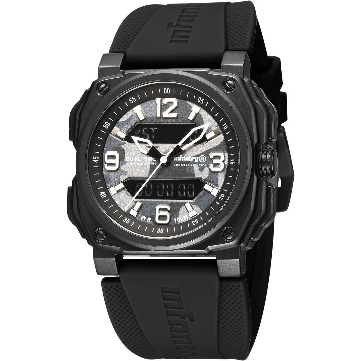 ***ultimate pilot watch** R10499.00 REVOLUTION® Men`s Desert Eagle 316L Black Dual Time Watch NEW