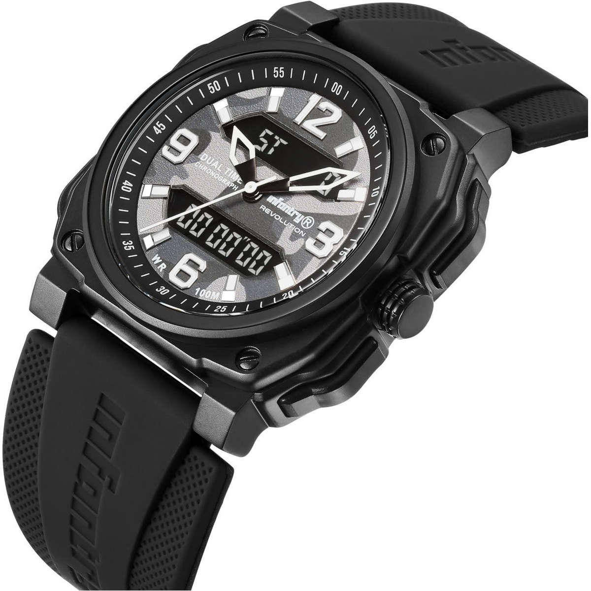 ***ultimate pilot watch** R10499.00 REVOLUTION® Men`s Desert Eagle 316L Black Dual Time Watch NEW
