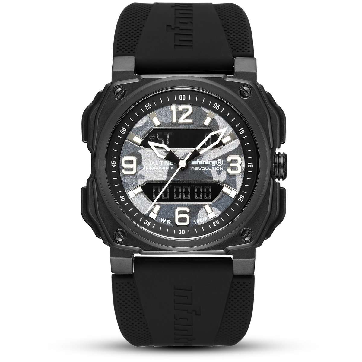 ***ultimate pilot watch** R10499.00 REVOLUTION® Men`s Desert Eagle 316L Black Dual Time Watch NEW
