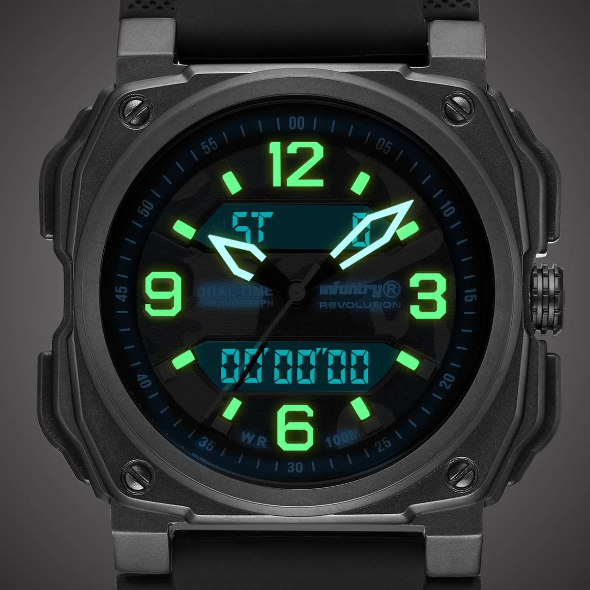 ***ultimate pilot watch** R10499.00 REVOLUTION® Men`s Desert Eagle 316L Black Dual Time Watch NEW