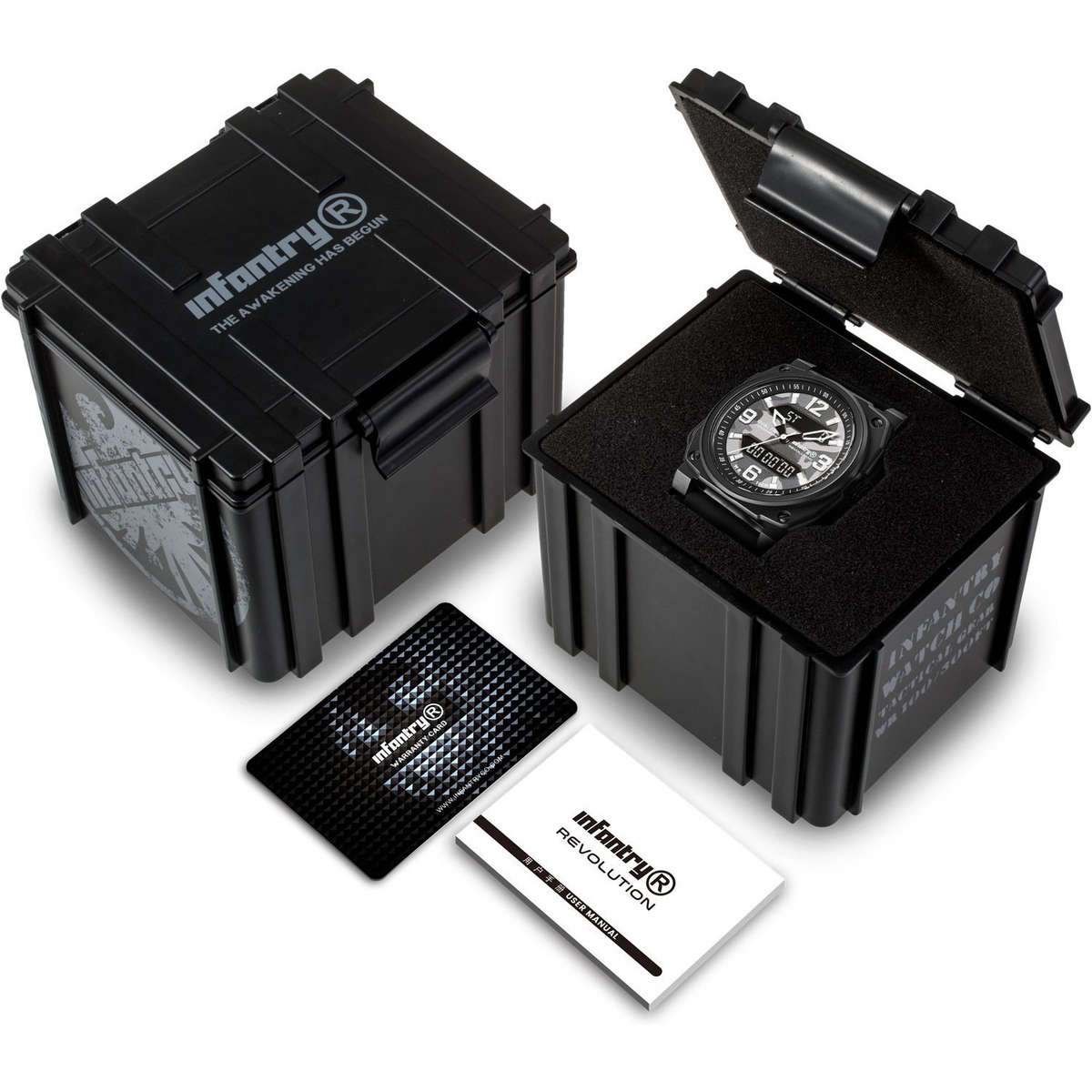 ***ultimate pilot watch** R10499.00 REVOLUTION® Men`s Desert Eagle 316L Black Dual Time Watch NEW