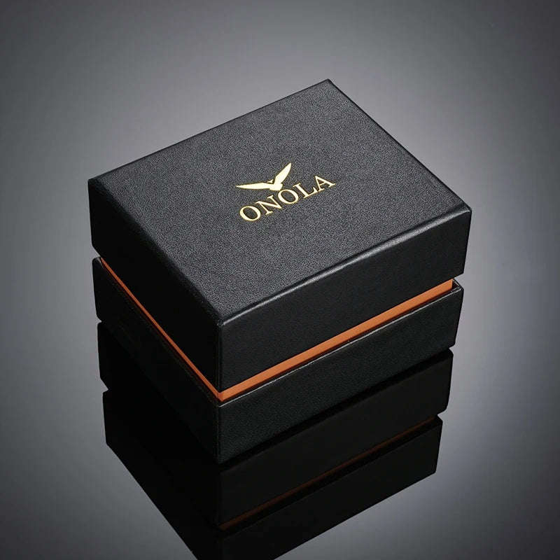 ONOLA Mens Octagon Chronograph Silicone Strap Watch Rose/Black Watch