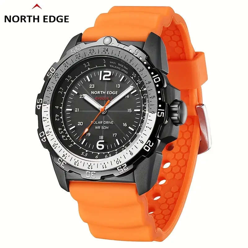 must look!! North Edge Evoque 2 Solar Drive Watch - Orange, Solar Powered
