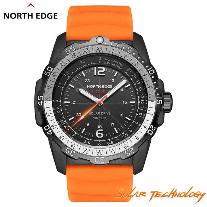 must look!! North Edge Evoque 2 Solar Drive Watch - Orange, Solar Powered