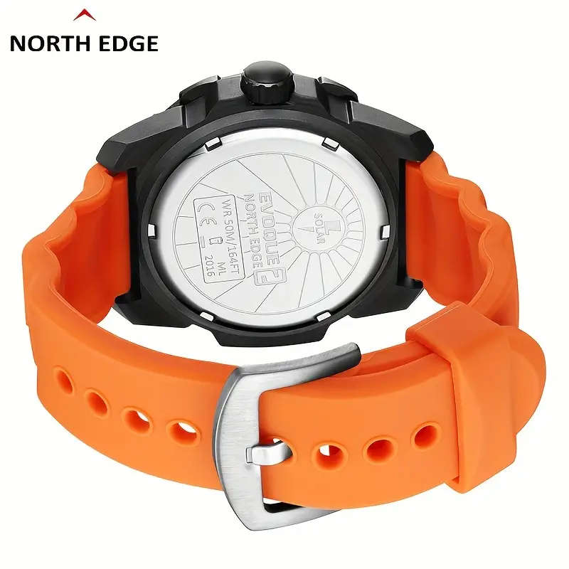 must look!! North Edge Evoque 2 Solar Drive Watch - Orange, Solar Powered