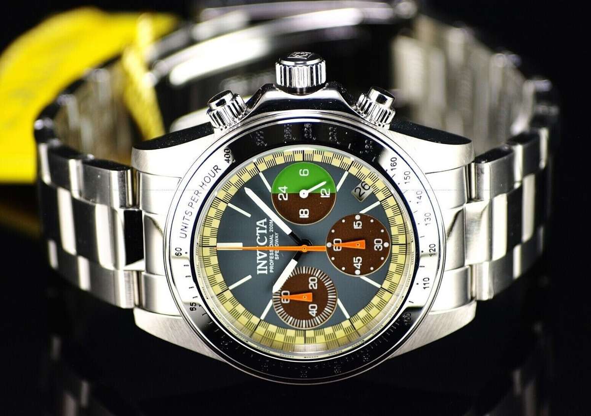 must see!! Invicta Men Dakar Multi Colour Rare 40mm Chronograph Watch brand new