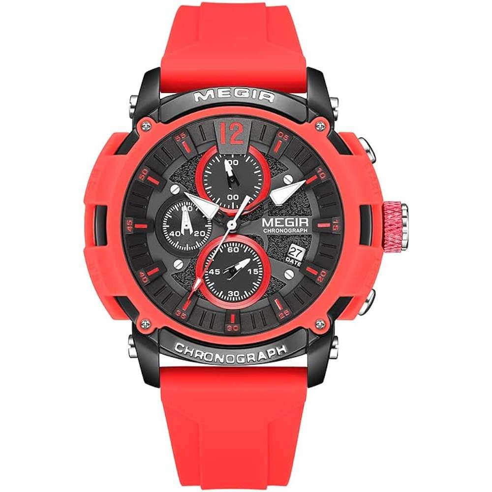 Megir Men`s Military Sport Chronograph Black Watch