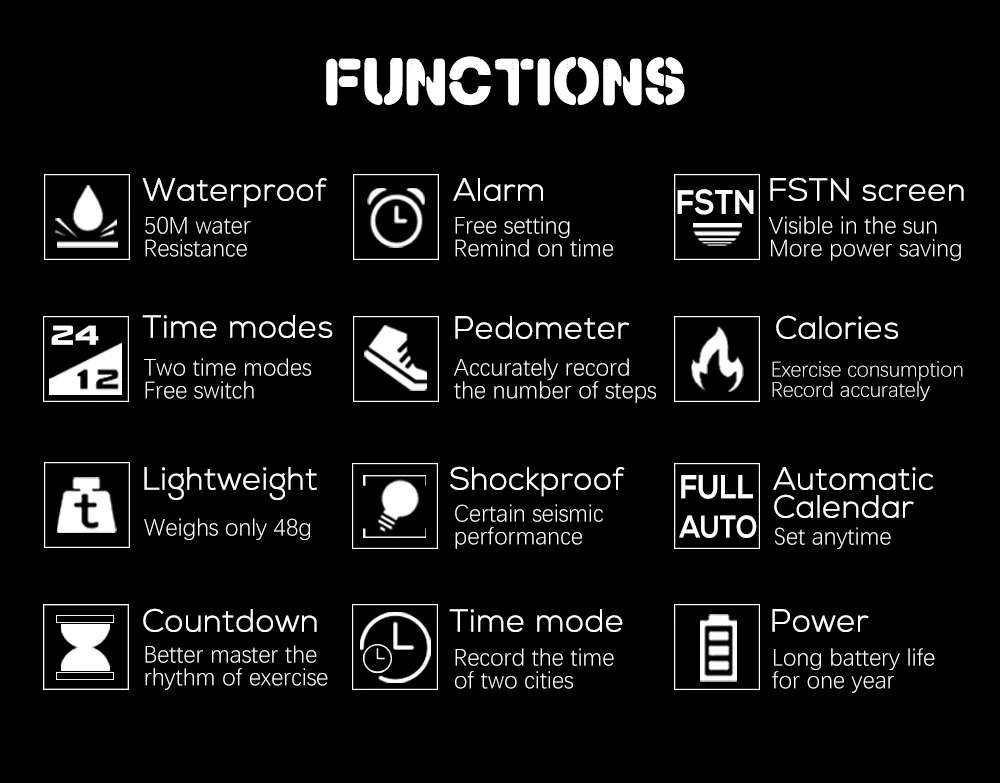 North Edge Mens Mars Tactical Watch BLACK EDITION