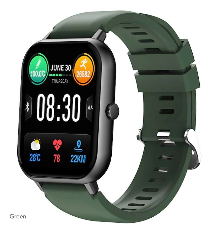 rrp: R2,500.00 NORTH EDGE Wrist Ready Bluetooth Calling, BP, Sports Smart Watch Black/ Green