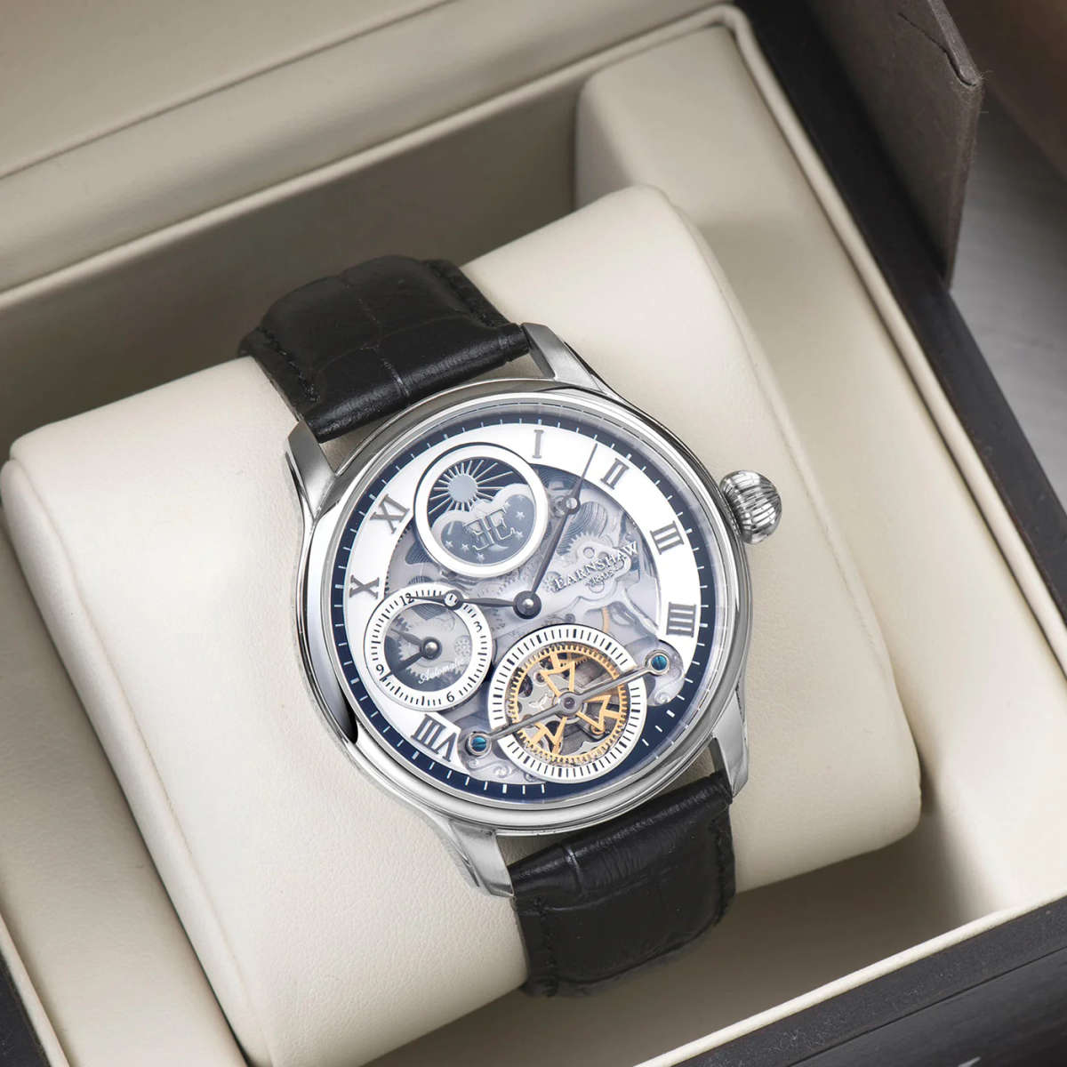 ***must see*** rrp: R8,200.00 THOMAS EARNSHAW AUTOMATIC LONGITUDE SHADOW DUAL TIME NEW