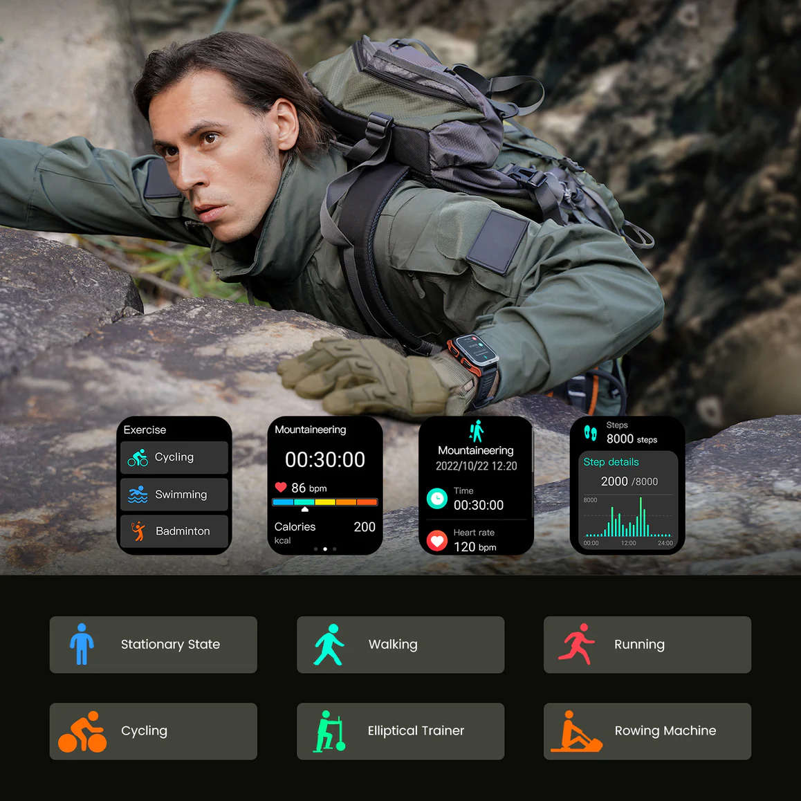 KOSPET TANK M2 Smart Watch BLACK