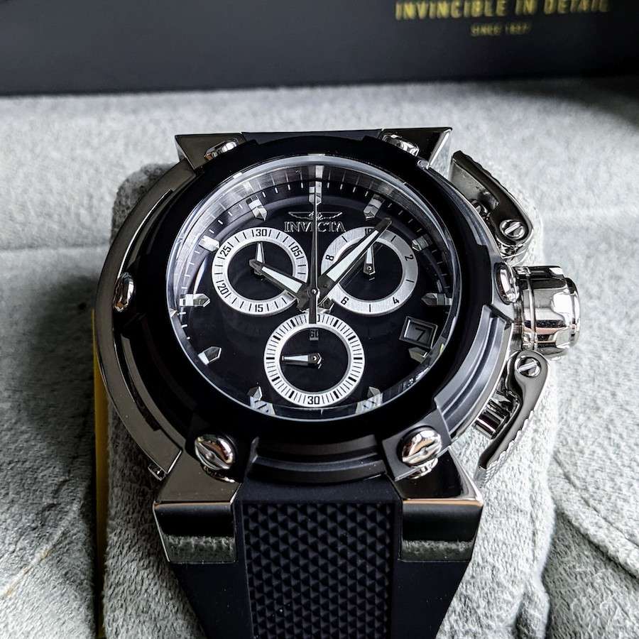 INVICTA Special Forces Ionic Black and Silicone Strap Chronograph Watch