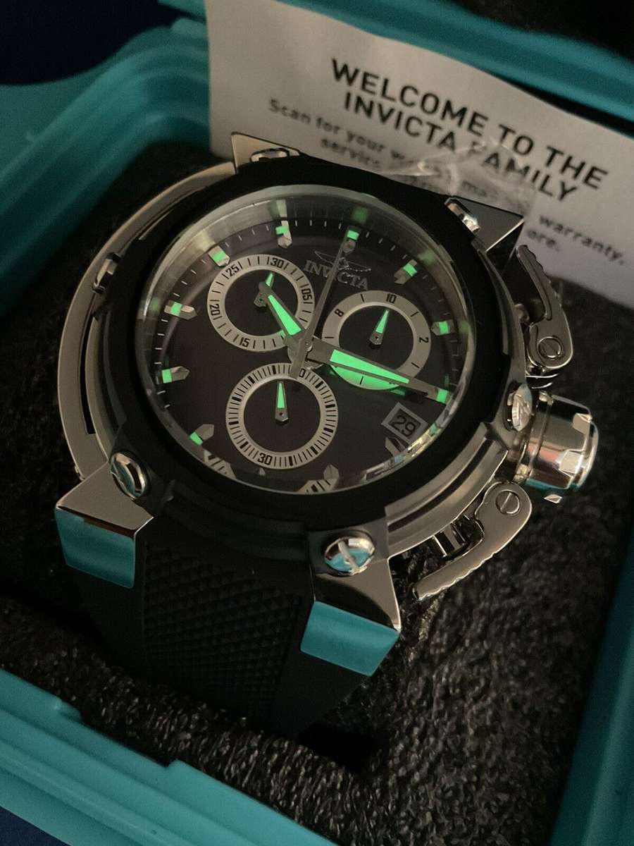 INVICTA Special Forces Ionic Black and Silicone Strap Chronograph Watch